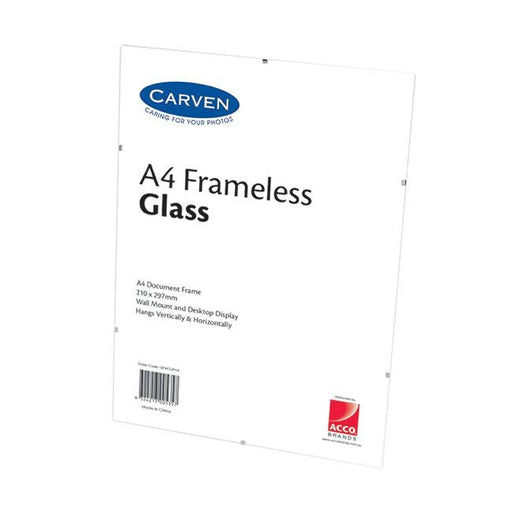 Carven document frame frameless glass a4-Officecentre