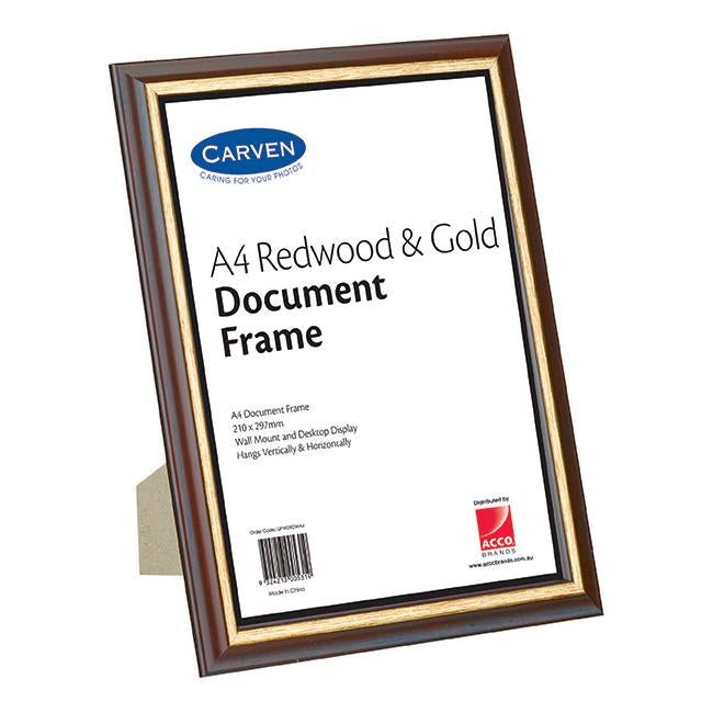 Carven document frame redwood/gold a4-Officecentre