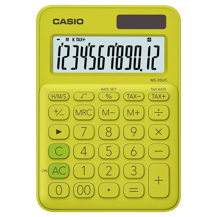 Casio MS20UC Desktop Calculator Yellow/Green-Officecentre