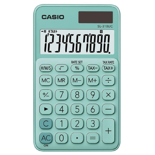 Casio SL310UCBK Hand Held 10 Digit Calculator Green-Officecentre