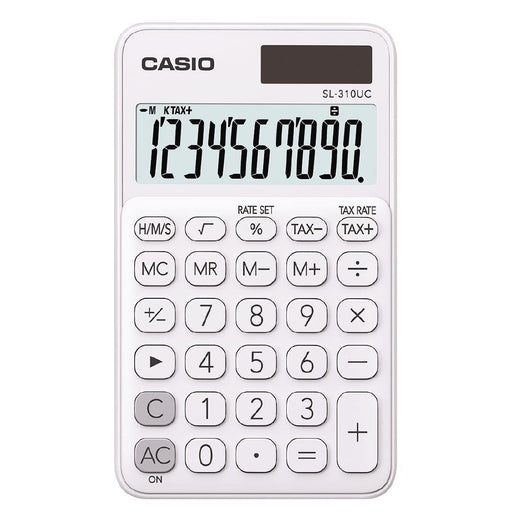 Casio SL310UCBK Hand Held 10 Digit Calculator White-Officecentre