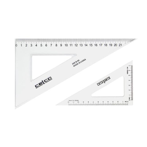 Celco 60 degree set squares 14cm clear-Officecentre