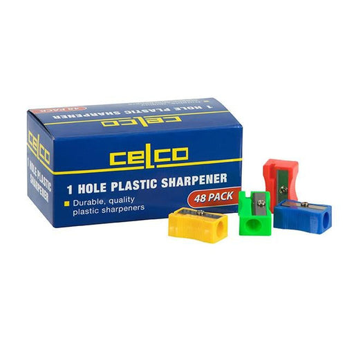 Celco plastic sharpener 48 pack single hole-Officecentre
