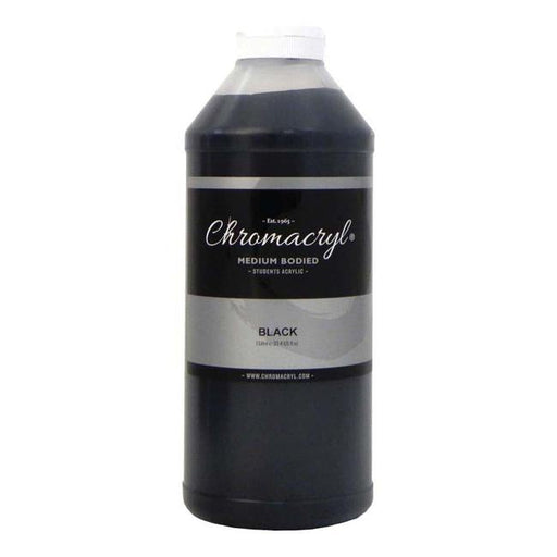 Chromacryl Acrylic Paint Student 1 Litre Black-Officecentre
