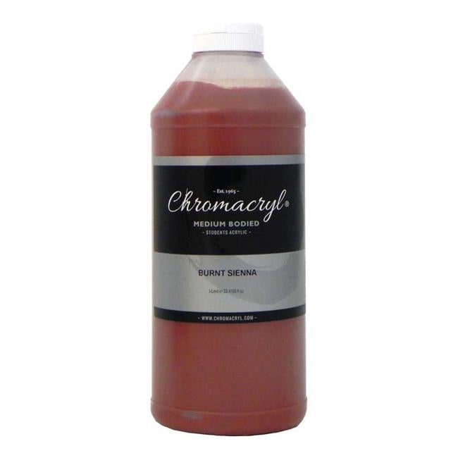 Chromacryl Acrylic Paint Student 1 Litre Burnt Sienna-Officecentre
