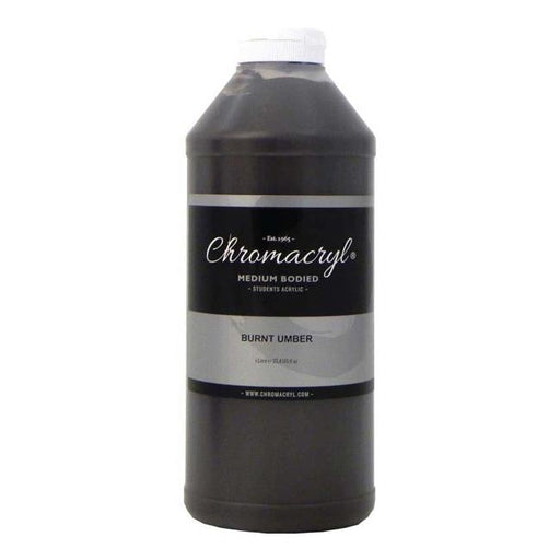 Chromacryl Acrylic Paint Student  1 Litre Burnt Umber-Officecentre