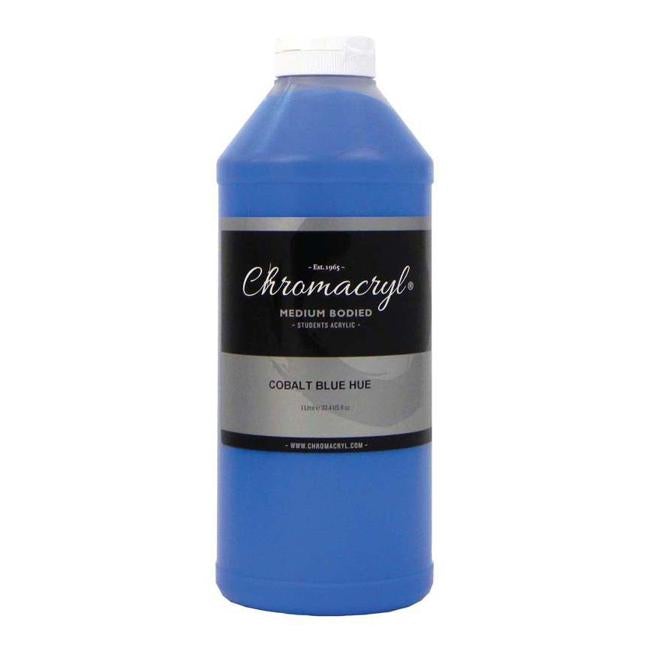 Chromacryl Acrylic Paint Student  1 Litre Cobalt Blue-Officecentre