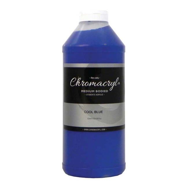 Chromacryl Acrylic Paint Student  1 Litre Cool Blue-Officecentre
