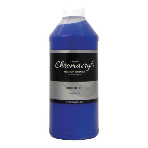 Chromacryl Acrylic Paint Student  1 Litre Cool Blue-Officecentre