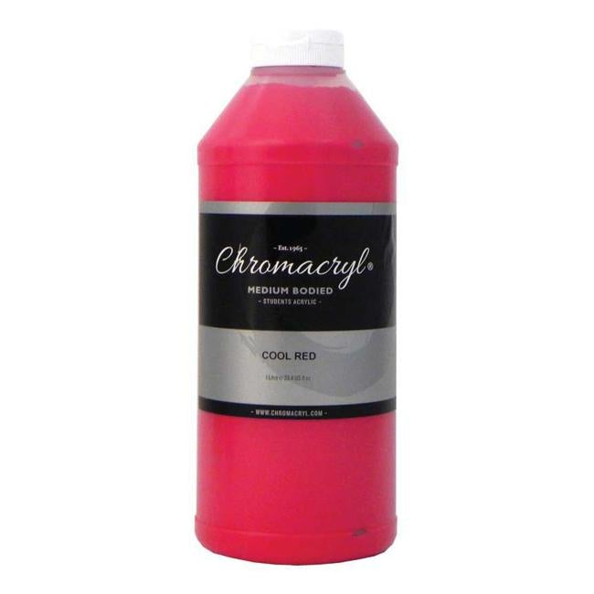 Chromacryl Acrylic Paint Student 1 Litre Cool Red-Officecentre
