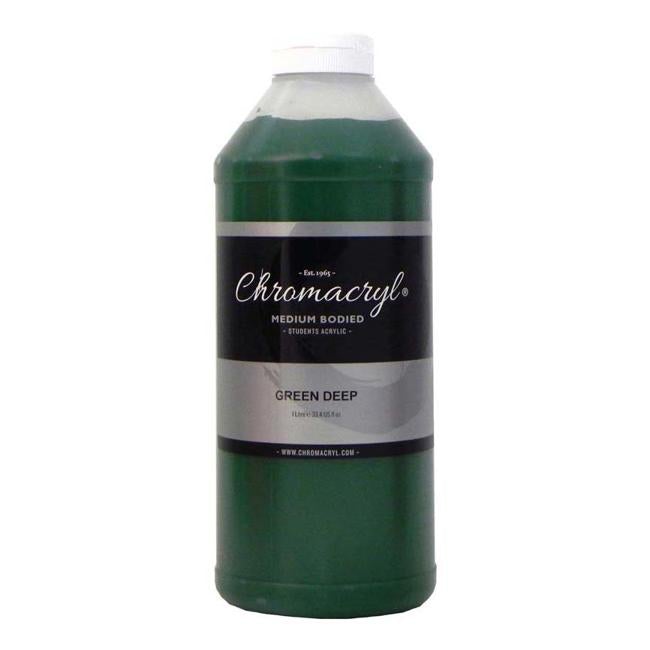 Chromacryl Acrylic Paint Student  1 Litre Deep Green-Officecentre