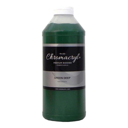 Chromacryl Acrylic Paint Student  1 Litre Deep Green-Officecentre