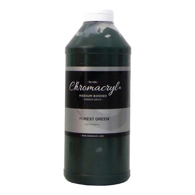 Chromacryl Acrylic Paint Student 1 Litre Forest Green-Officecentre