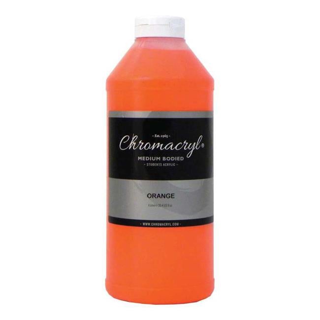 Chromacryl Acrylic Paint Student  1 Litre Orange-Officecentre