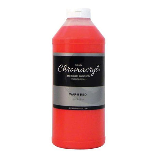 Chromacryl Acrylic Paint Student 1 Litre Warm Red-Officecentre