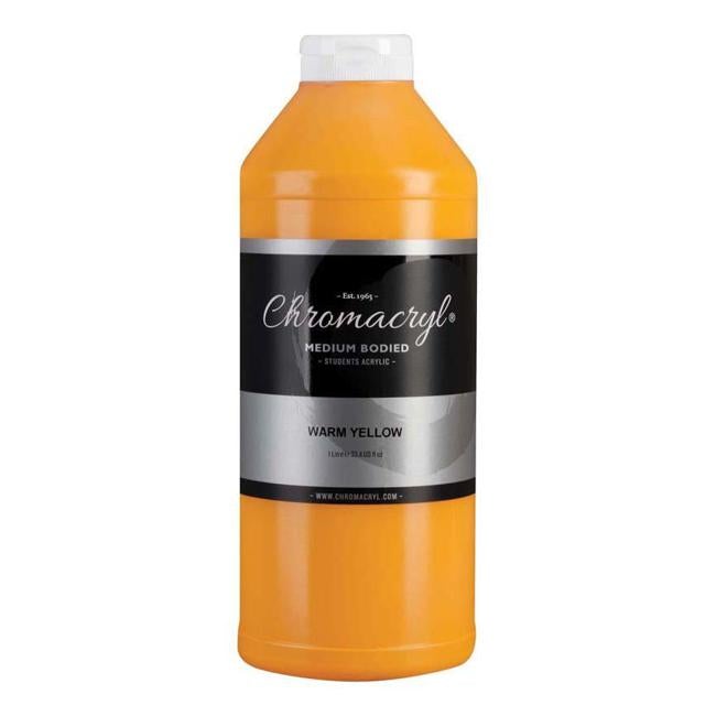 Chromacryl Acrylic Paint Student 1 Litre Warm Yellow-Officecentre