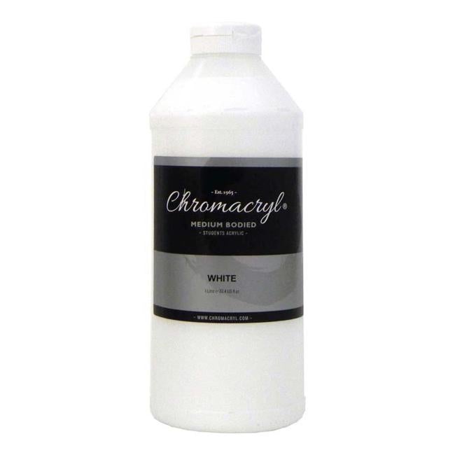 Chromacryl Acrylic Paint Student 1 Litre White-Officecentre