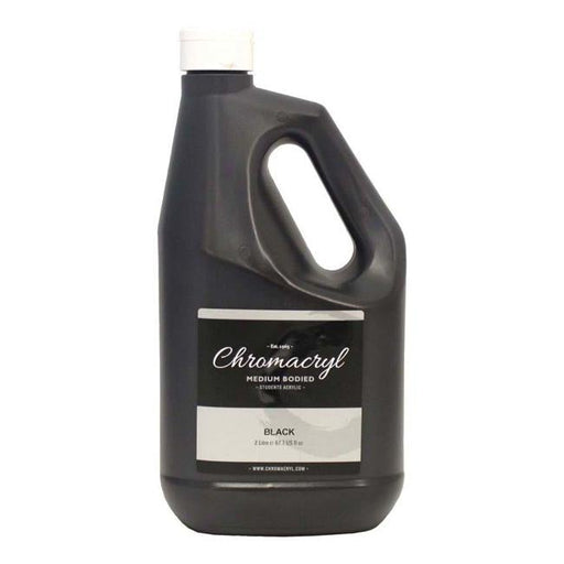 Chromacryl Acrylic Paint Student  2 Litre Black-Officecentre