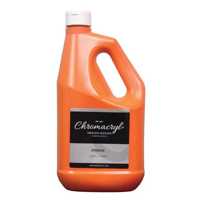 Chromacryl Acrylic Paint Student  2 Litre Orange-Officecentre
