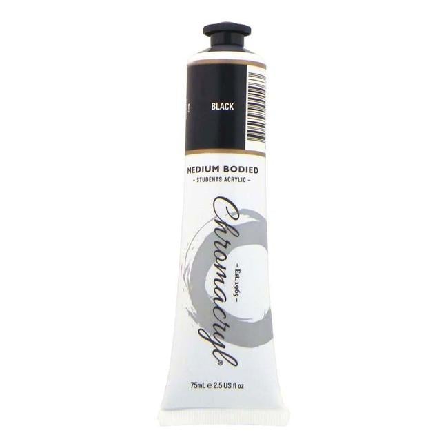 Chromacryl Paint  Black 75ml-Officecentre