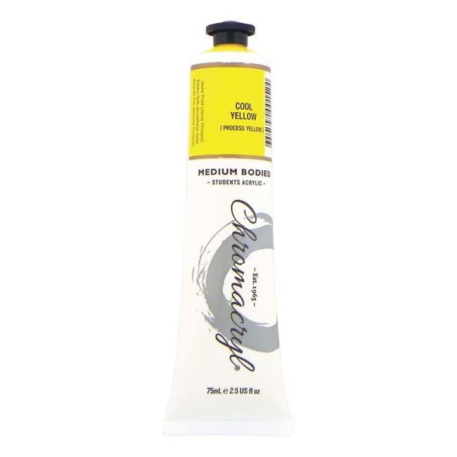 Chromacryl Paint Cool Yellow 75ml-Officecentre