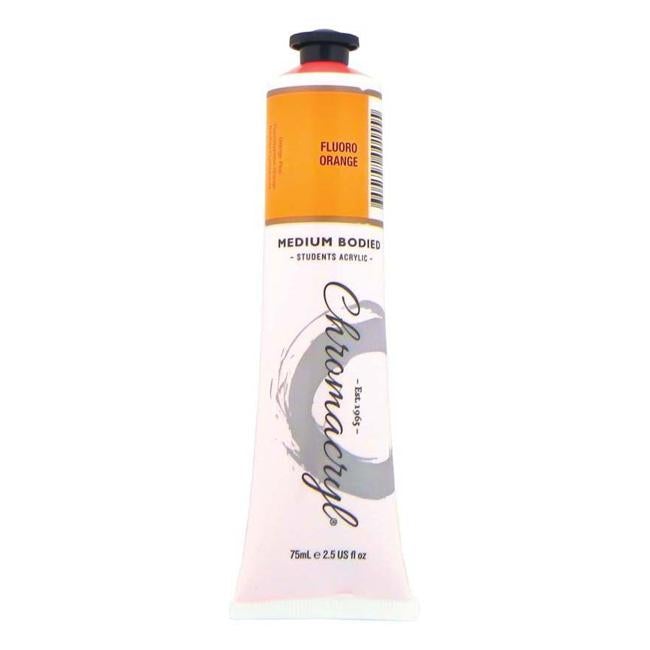 Chromacryl Paint Fluoro Orange 75ml-Officecentre