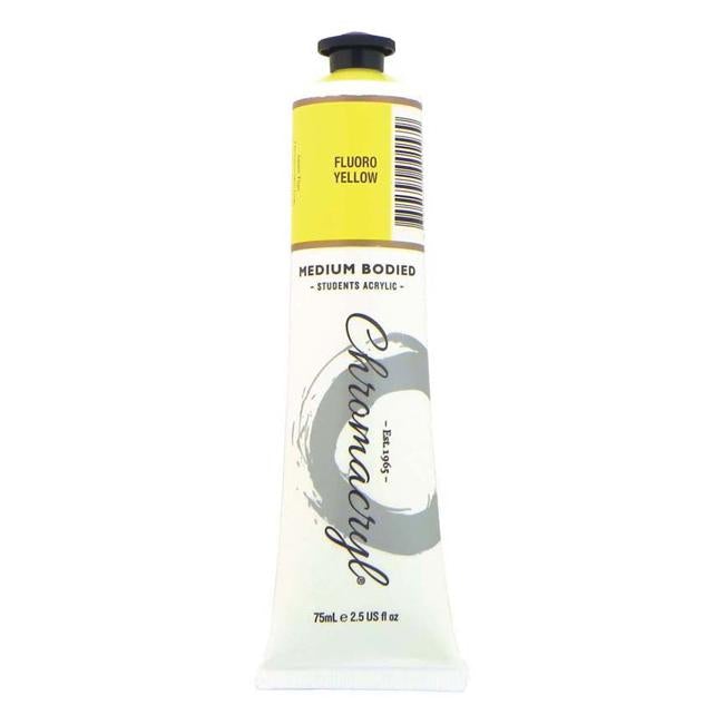 Chromacryl Paint Fluoro Yellow 75ml-Officecentre