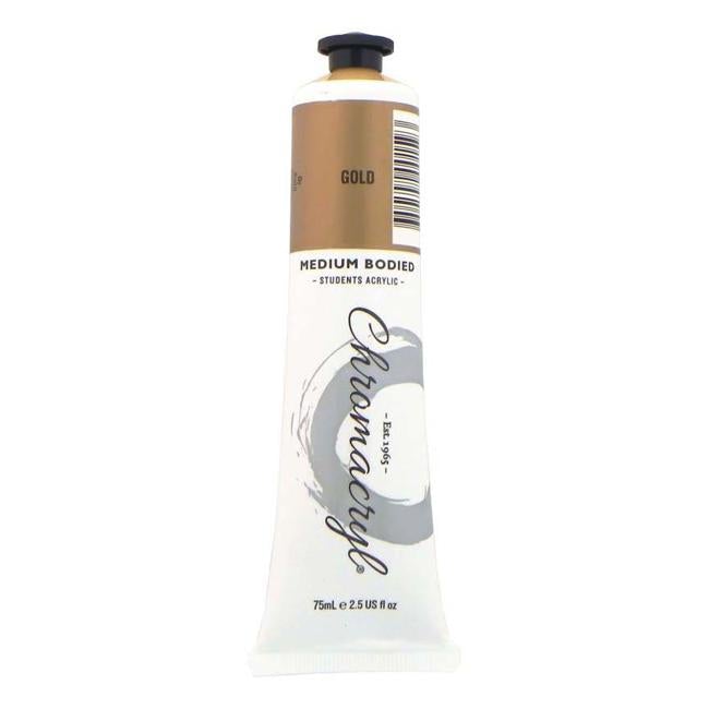 Chromacryl Paint  Gold 75ml-Officecentre