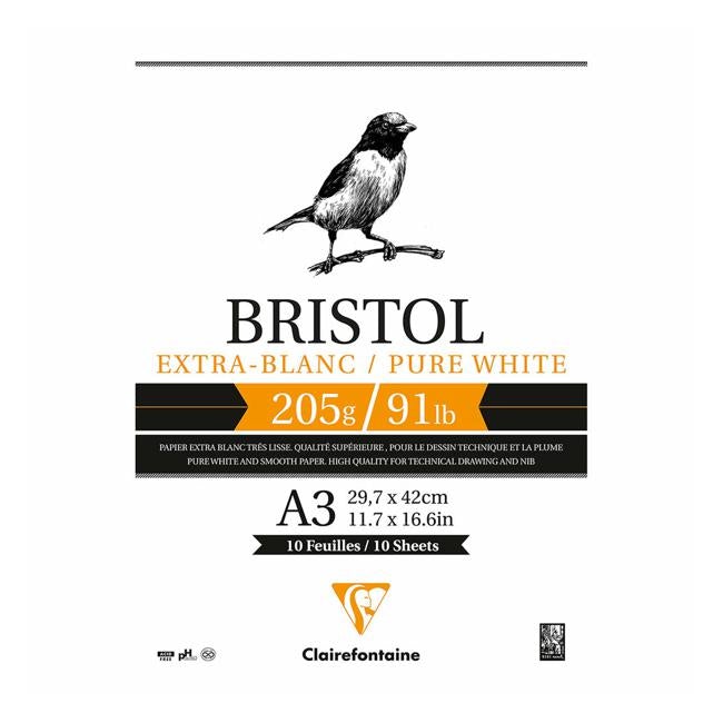 Clairefontaine Bristol Pad A3 205g 20sh-Officecentre