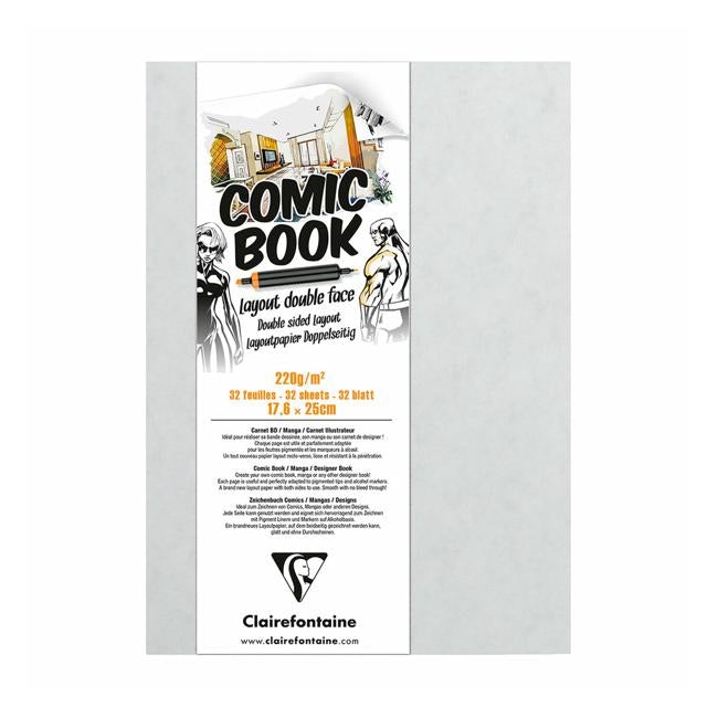 Clairefontaine Comic Book 176x250mm 220g 32sh-Officecentre