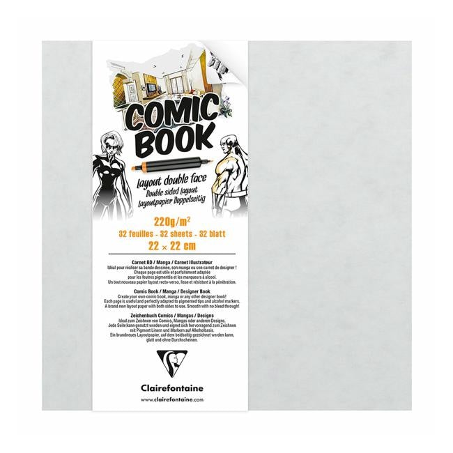 Clairefontaine Comic Book 220x220mm 220g 32sh-Officecentre