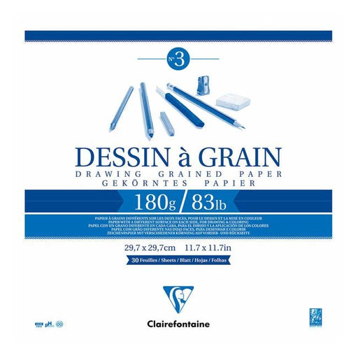 Clairefontaine Drawing Pad Grain 28x28cm 180g 30sh-Officecentre