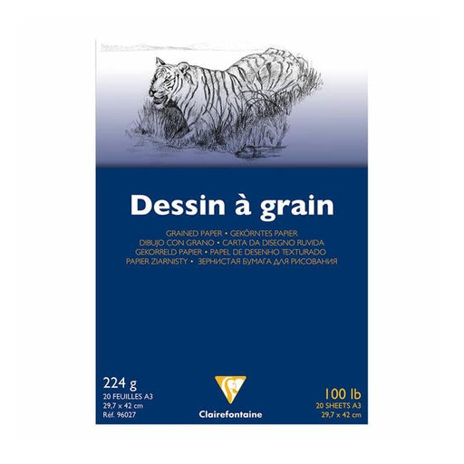 Clairefontaine Drawing Pad Grain A3 224g 20sh-Officecentre