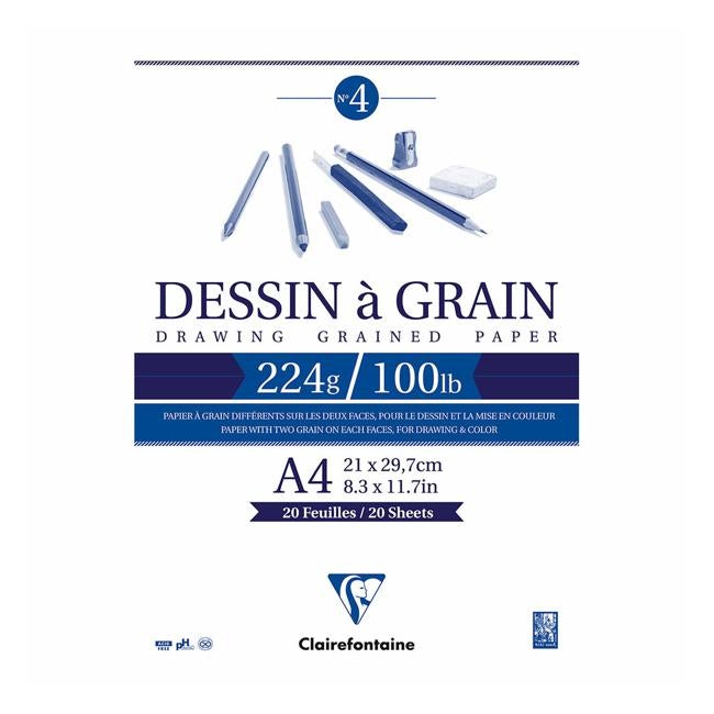 Clairefontaine Drawing Pad Grain A4 224g 20sh-Officecentre