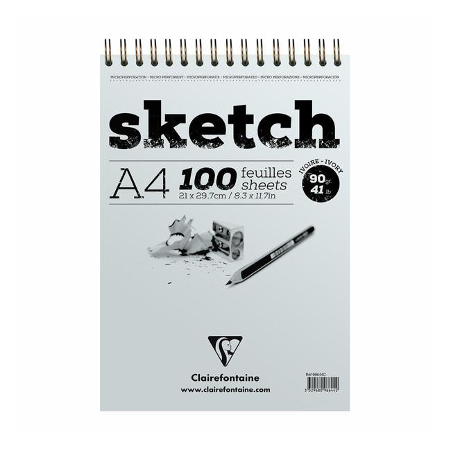 Clairefontaine Sketch Spiral Pad A4 Ivory-Officecentre