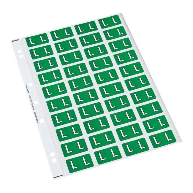 Codafile Label Alpha L 25mm Pack 5 Sheets-Officecentre