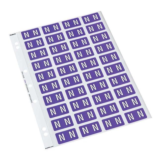 Codafile Label Alpha N 25mm Pack 5 Sheets-Officecentre