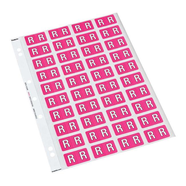 Codafile Label Alpha R 25mm Pack 5 Sheets-Officecentre