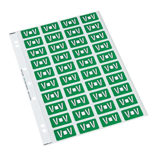 Codafile Label Alpha V 25mm Pack 5 Sheets-Officecentre