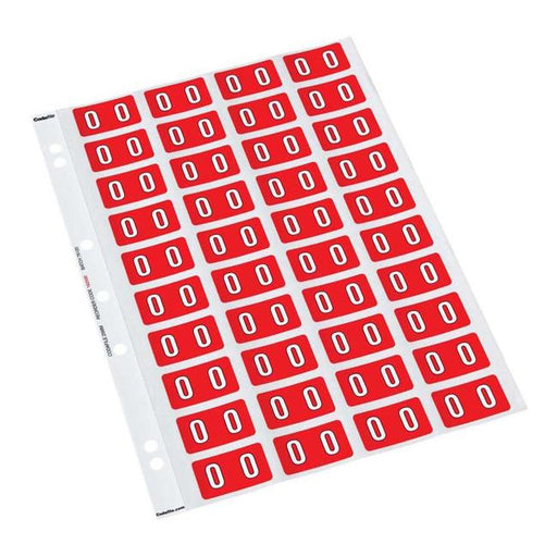 Codafile Label Numeric 0 25mm Pack 5 Sheets-Officecentre
