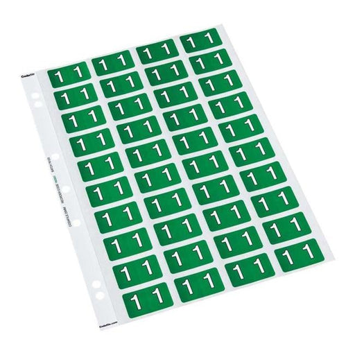 Codafile Label Numeric 1 25mm Pack 5 Sheets-Officecentre