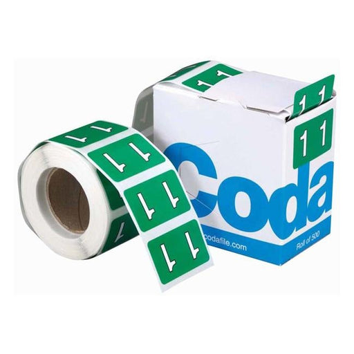 Codafile Label Numeric 1 25mm Roll 500-Officecentre