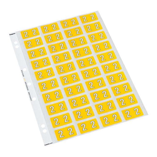Codafile Label Numeric 2 25mm Pack 5 Sheets-Officecentre