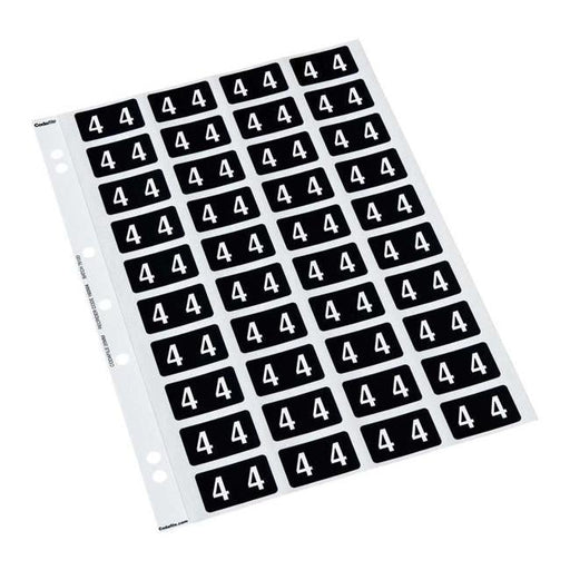 Codafile Label Numeric 4 25mm Pack 5 Sheets-Officecentre