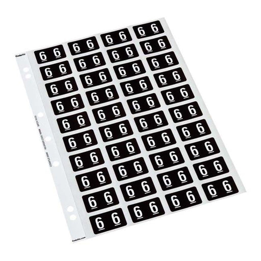 Codafile Label Numeric 6 25mm Pack 5 Sheets-Officecentre