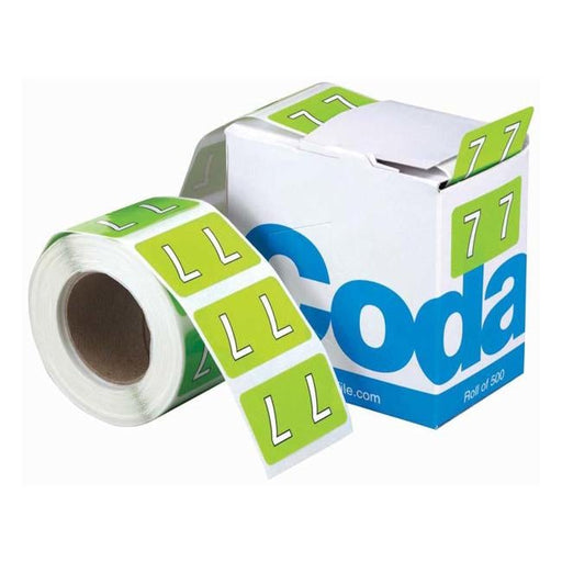 Codafile Label Numeric 7 25mm Roll 500-Officecentre