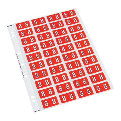 Codafile Label Numeric 8 25mm Pack 5 Sheets-Officecentre