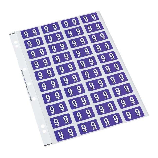 Codafile Label Numeric 9 25mm Pack 5 Sheets-Officecentre