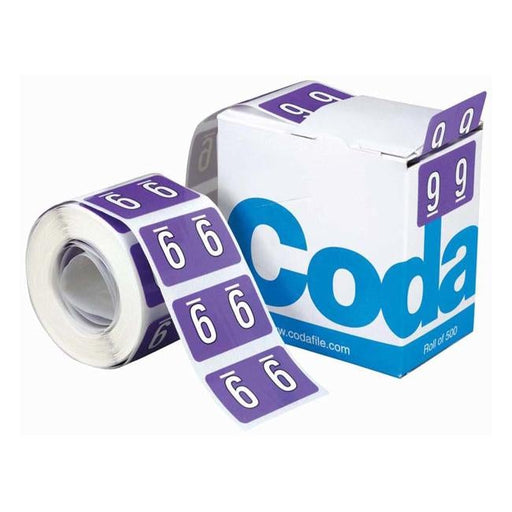 Codafile Label Numeric 9 25mm Roll 500-Officecentre