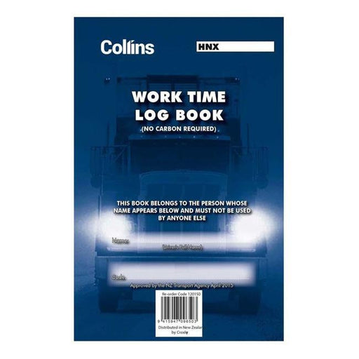Collins Log Book Work Time A5 Triplicate-Officecentre